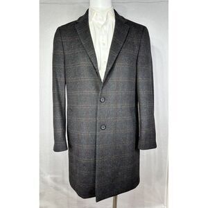 Hart Schaffner Marx Luxurious Wool Blend Over Coat 40L Windowpane‎